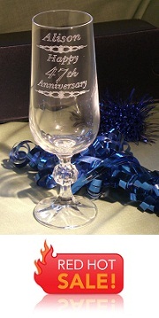 Champagne\Claudia 6oz Crystal Flute (180ml)  Incl. FREE TEXT Engraving  